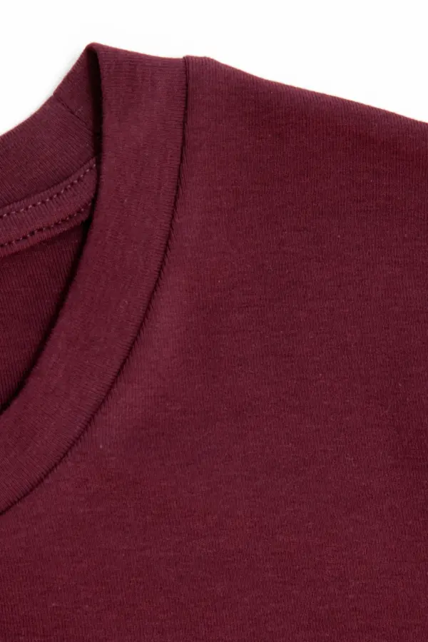 Büyük Beden Bisiklet Yaka Kısa Kollu Pamuklu T-Shirt - 6