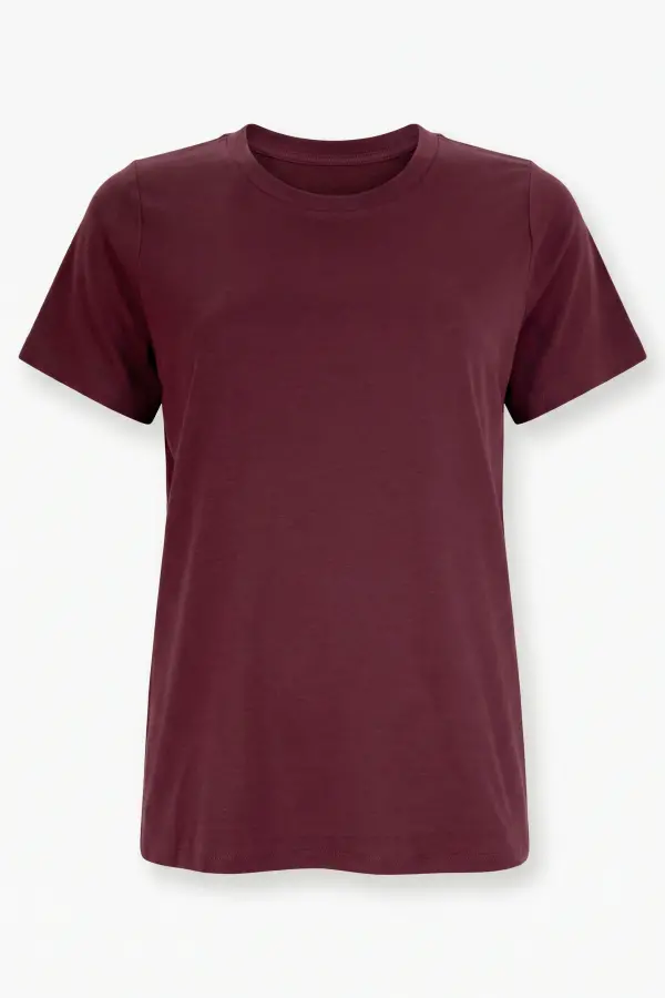 Büyük Beden Bisiklet Yaka Kısa Kollu Pamuklu T-Shirt - 7