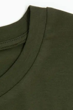 Büyük Beden Bisiklet Yaka Kısa Kollu Pamuklu T-Shirt - 6