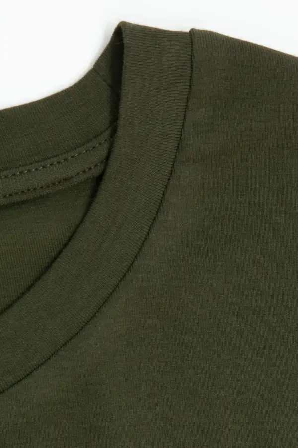 Büyük Beden Bisiklet Yaka Kısa Kollu Pamuklu T-Shirt - 6