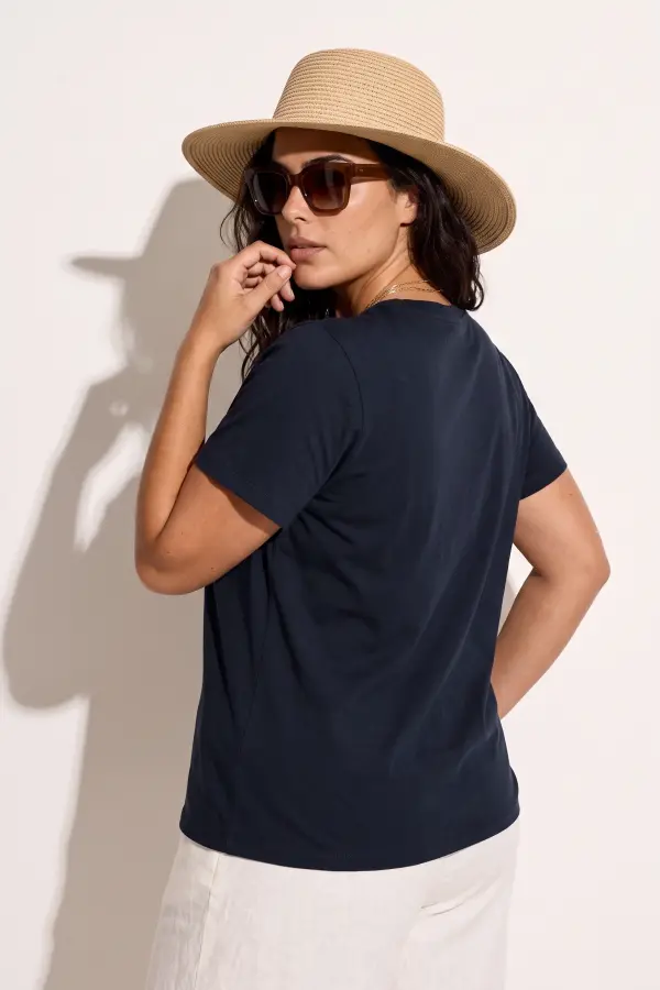 Büyük Beden Bisiklet Yaka Kısa Kollu Pamuklu T-Shirt - 1
