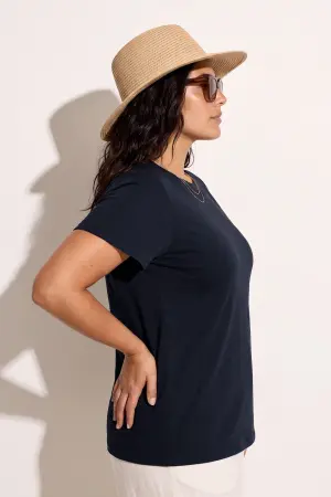 Büyük Beden Bisiklet Yaka Kısa Kollu Pamuklu T-Shirt - 3