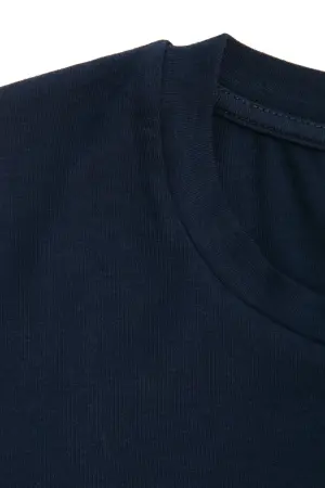 Büyük Beden Bisiklet Yaka Kısa Kollu Pamuklu T-Shirt - 6