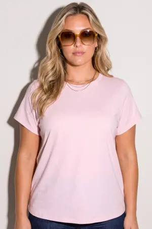 Büyük Beden Bisiklet Yaka Kısa Kollu Pamuklu T-Shirt - 1