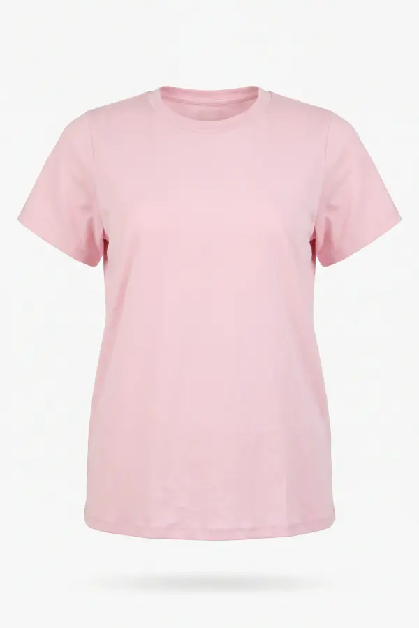 Büyük Beden Bisiklet Yaka Kısa Kollu Pamuklu T-Shirt - 7