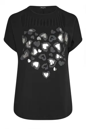 Büyük Beden Bisiklet Yaka Lazer Kesim Baskılı Pamuk T Shirt - 8