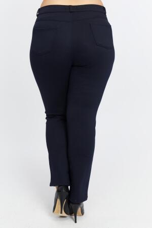 Büyük Beden Çelik Örme Pantolon Lacivert - 6
