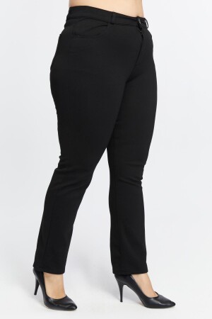 Büyük Beden Çelik Örme Pantolon Siyah - 3