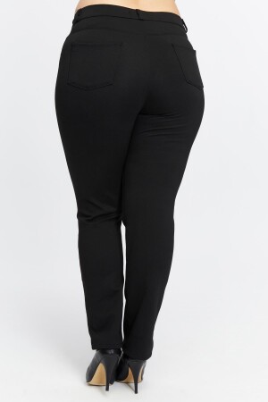 Büyük Beden Çelik Örme Pantolon Siyah - 4