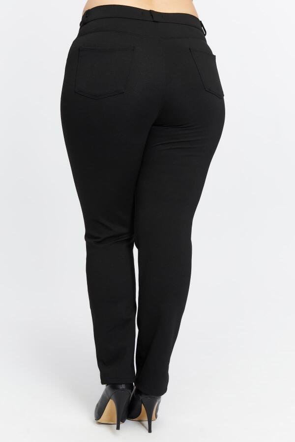 Büyük Beden Çelik Örme Pantolon Siyah - 4