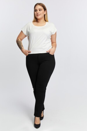 Büyük Beden Çelik Örme Pantolon Siyah - 5