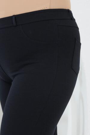 Büyük Beden Çelik Örme Taytpantolon Lacivert - 3