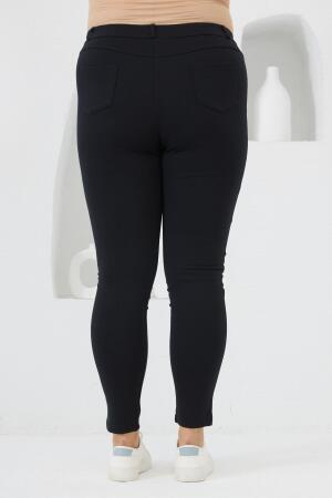 Büyük Beden Çelik Örme Taytpantolon Lacivert - 4