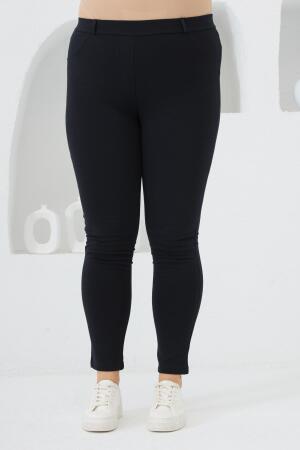 Büyük Beden Çelik Örme Taytpantolon Lacivert - RMG