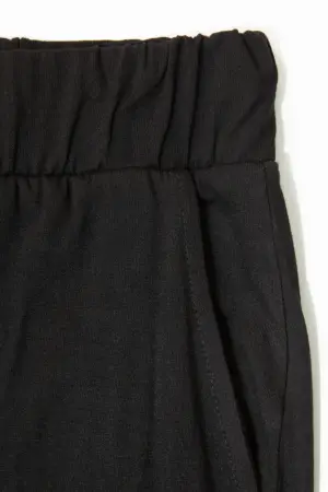 Büyük Beden Cepli Geniş Paça Kapri Pantolon - 6