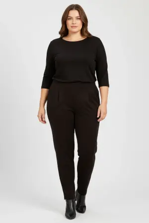 Büyük Beden Çift Katlı Jersey Streç Jogger Pantolon - 1