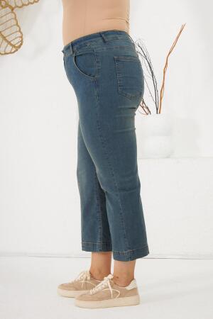 Büyük Beden Denim Pantolon Kim Mavi - 4