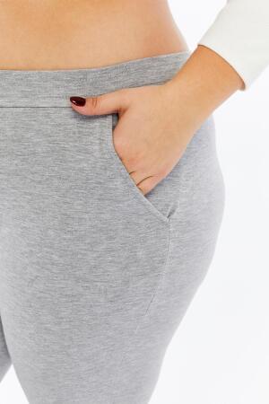 Büyük Beden Eşofman Altı Gri - 3