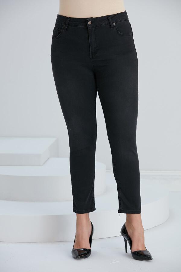 Büyük Beden Füme Pantolon - 1