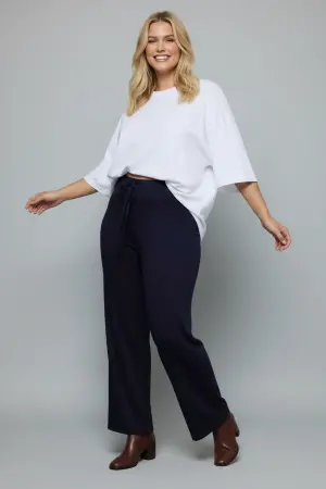Büyük Beden Geniş Paça Esnek Jersey Yoga Pantolonu - 3