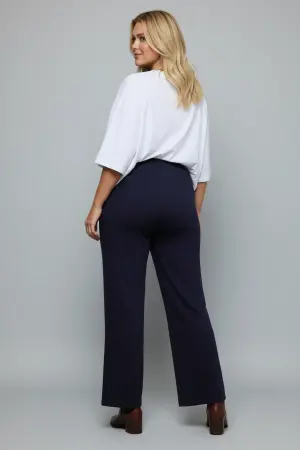 Büyük Beden Geniş Paça Esnek Jersey Yoga Pantolonu - 6