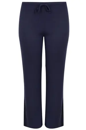 Büyük Beden Geniş Paça Esnek Jersey Yoga Pantolonu - 7