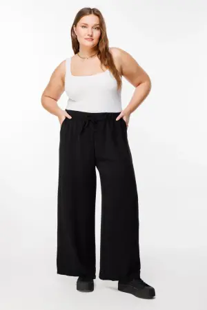 Büyük Beden Geniş Paça Esnek Yoga Pantolonu - Shape of You (1)