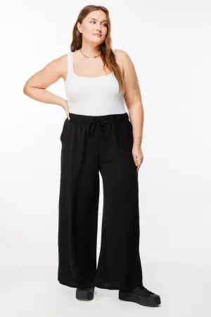 Büyük Beden Geniş Paça Esnek Yoga Pantolonu - 5