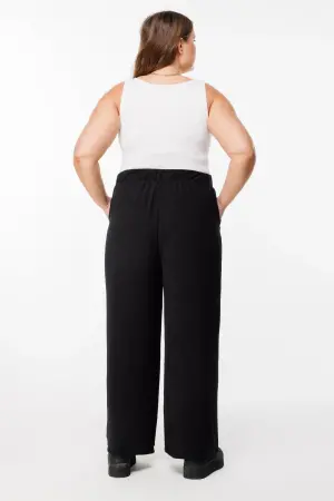 Büyük Beden Geniş Paça Esnek Yoga Pantolonu - 6