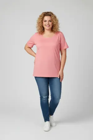 Büyük Beden Geniş Yaka Basic Tshirt - 3