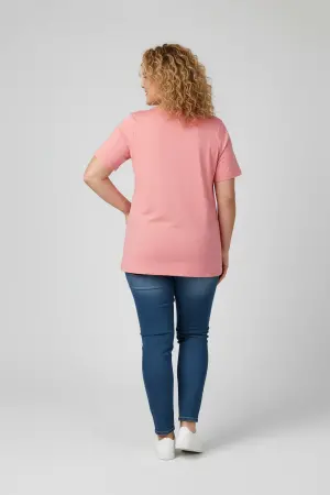 Büyük Beden Geniş Yaka Basic Tshirt - 4