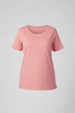 Büyük Beden Geniş Yaka Basic Tshirt - 5