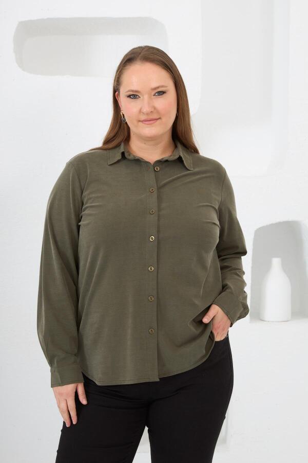 Büyük Beden Gömlek Haki - 1