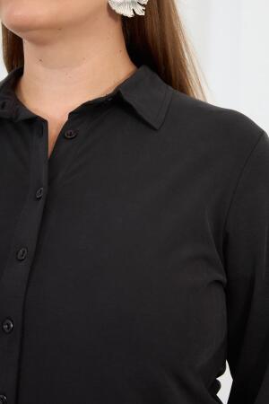 Büyük Beden Gömlek Siyah - 5