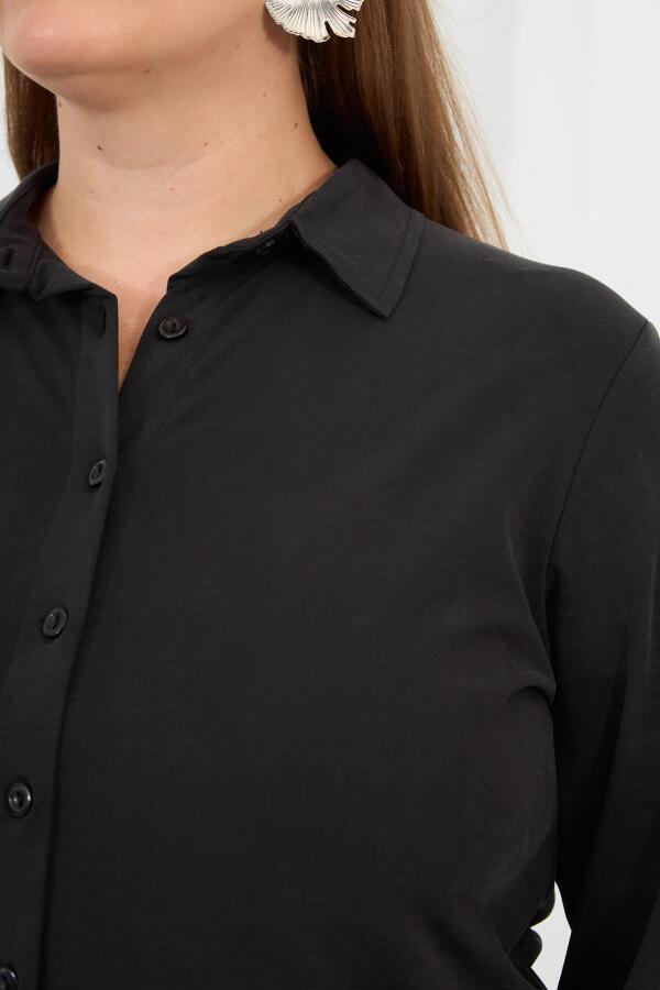 Büyük Beden Gömlek Siyah - 5