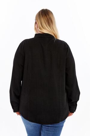 Büyük Beden Gömlek Siyah - 5