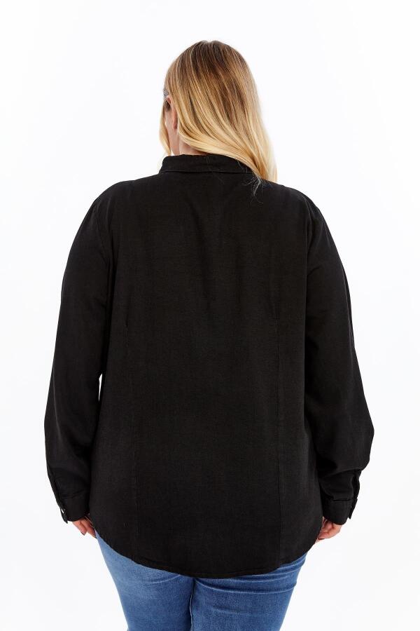 Büyük Beden Gömlek Siyah - 5