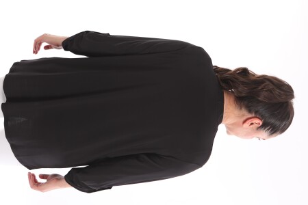 Büyük Beden İç Bluz Simli Siyah İkili Takım - 7