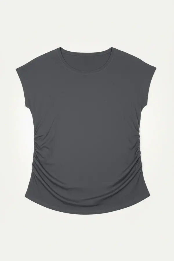 Büyük Beden Japone Kol Büzgülü T-shirt - 6