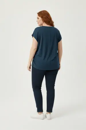 Büyük Beden Japone Kol Büzgülü T-shirt - 4