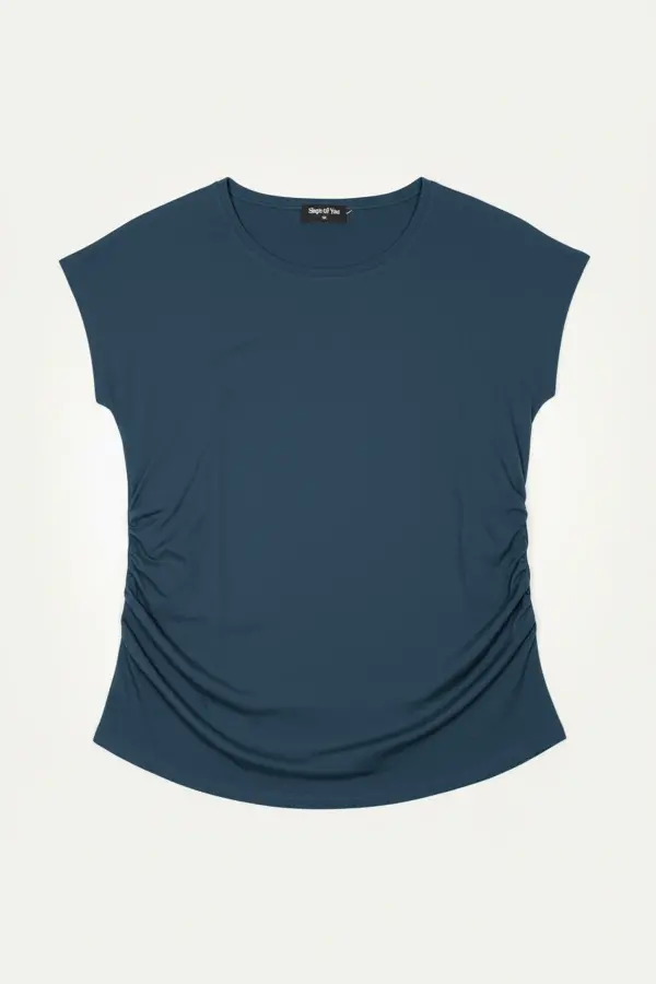 Büyük Beden Japone Kol Büzgülü T-shirt - 5