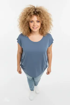 Büyük Beden Japone Kol Yanlardan Büzgülü T-shirt - 3