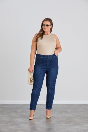 Büyük Beden Jean Pantolon Kim.Lacivert - 1