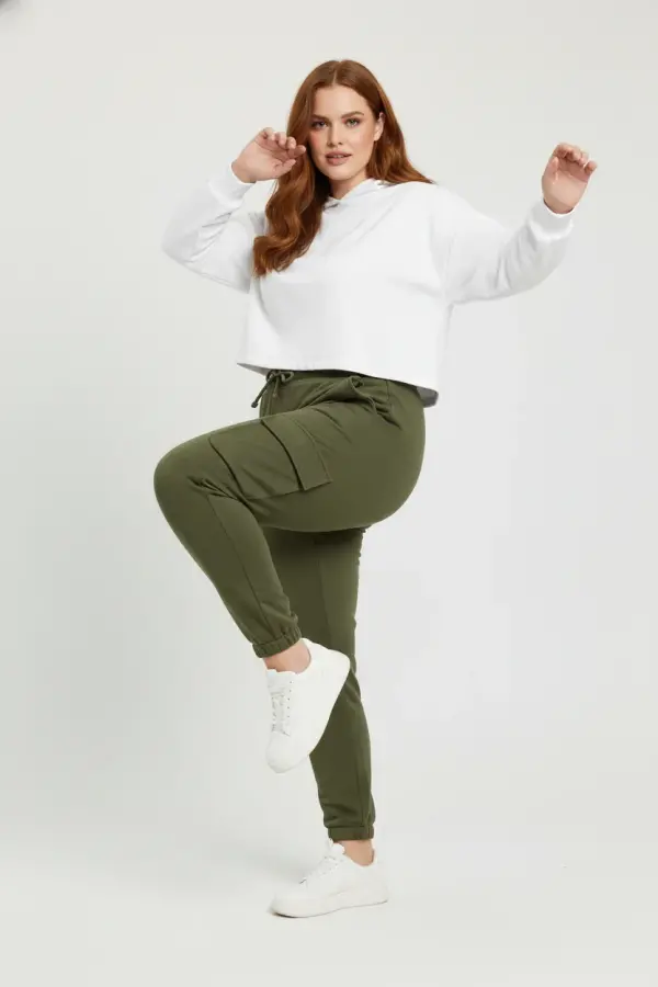 Büyük Beden Kargo Jogger Pantolon - 2