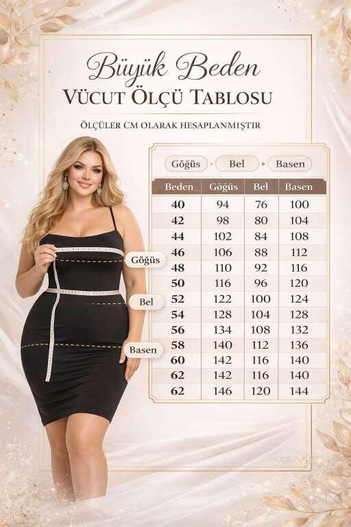 Büyük Beden Kayık Yaka Dökümlü Bluz ve Pantolon Abiye Takım ND4024 - 4