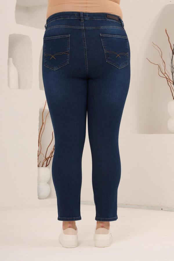 Büyük Beden Kim.Lacivert Pantolon - 4