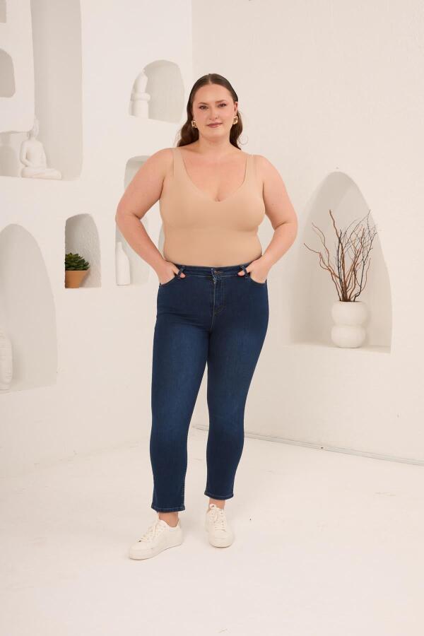 Büyük Beden Kim.Lacivert Pantolon - 5