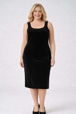 Büyük Beden Kısa Midi Elbise ve Üzeri Dökümlü Bluz 2’li Abiye Takım ND4025 - 3