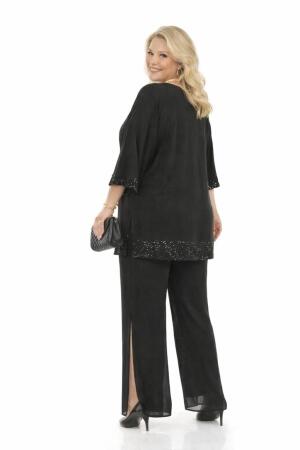 Büyük Beden Kol ve Eteği Payetli Uzun Şık ve Abiye Tunik ND4021 - Angelino Butik (1)