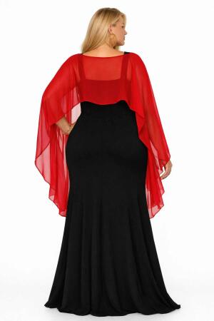 Büyük Beden Kolsuz Abiye İçin Pelerin Bolero – Omuz Kapatıcı Davet ve Düğün Üstü (62 Bedene Kadar) ND4035 - 1